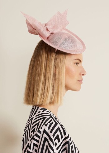 Phase Eight Double Bow Disc Fascinator Hats Pink USA | 8413906-XT